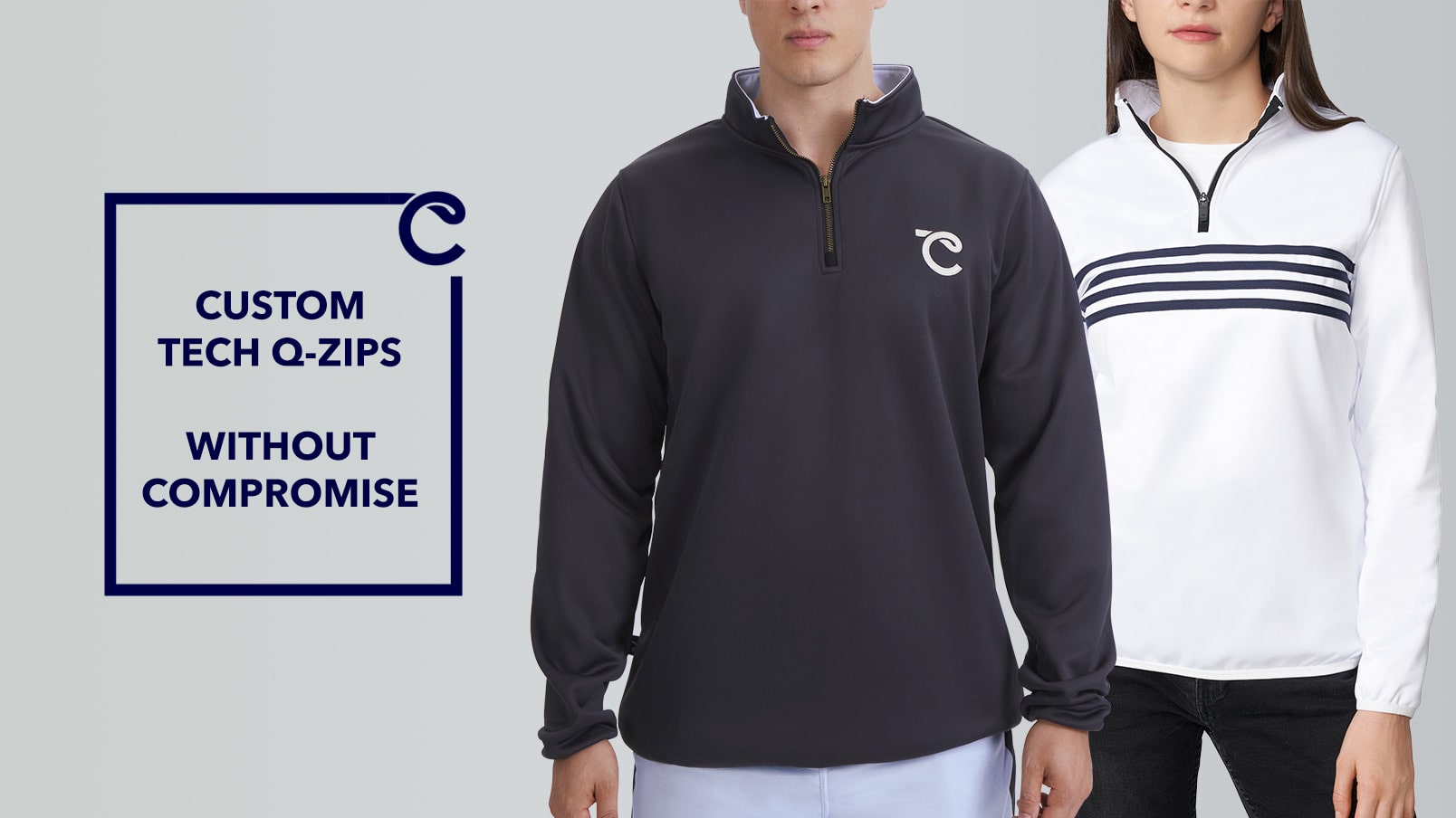 Sherman Custom Tech Midlayer Custom Zip Pullover CLIFTON